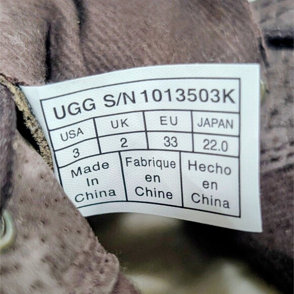 UGG Orin Bomber Leather Boots Shoes Lace Up Casual Kids Size 3 Brown 1013503K - Picture 4 of 7